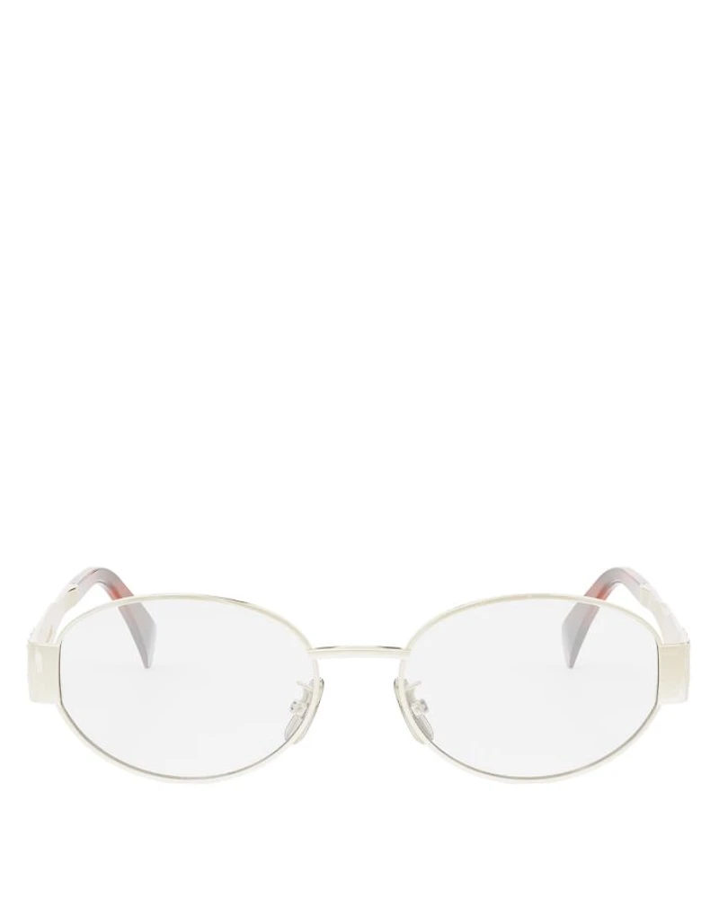 Metal Triomphe Oval Eyeglasses, 53mm