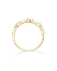 Diamond Round & Baguette Band 14K Yellow Gold, 0.75 tcw