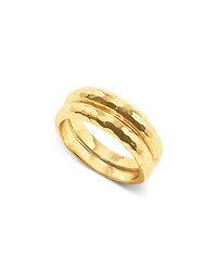 Cleopatra Slice Stacking Rings 18K Gold Plated, Set of 2