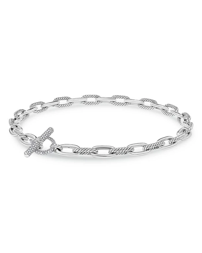 David Yurman Sterling Silver DY Madison® Diamond Chain Link Necklaces