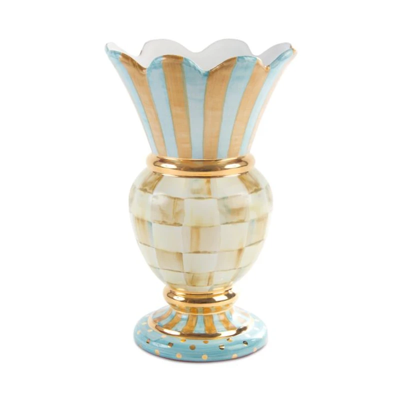 Parchment Check Great Vase