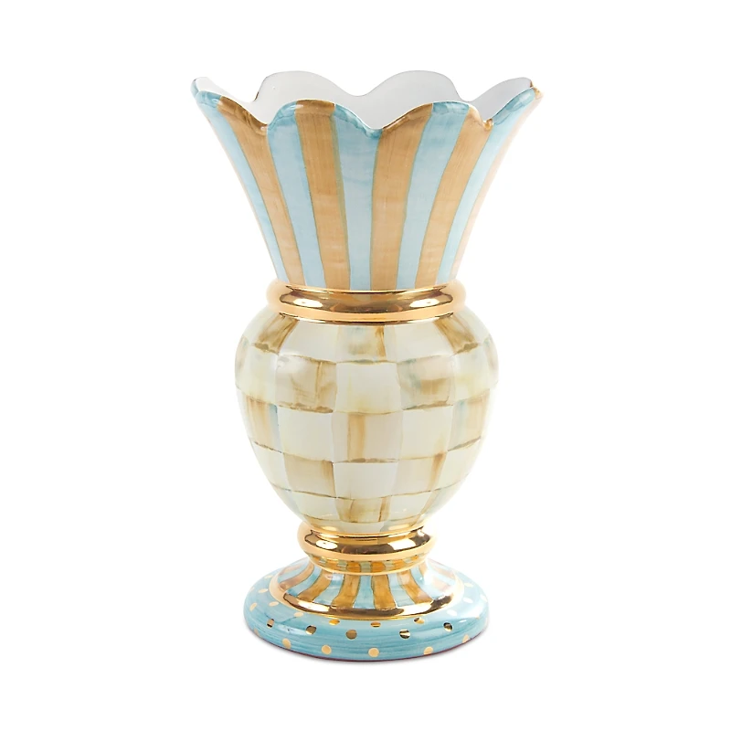 Mackenzie-Childs Parchment Check Great Vase