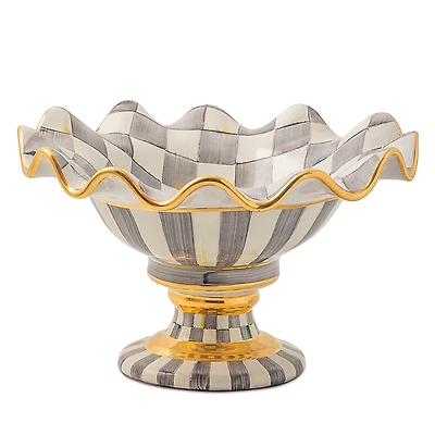 Mackenzie-Childs Sterling Check Compote