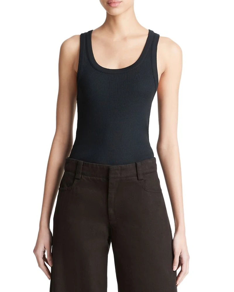 Ribbed Scoop Neck Tank