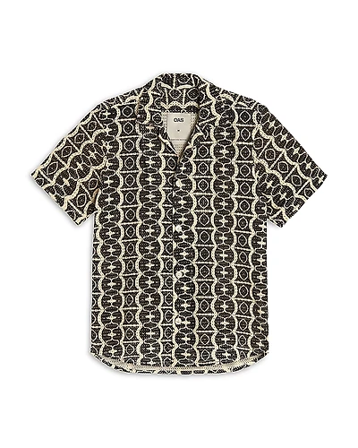 Oas Hypnotise Cuba Cotton Terry Relaxed Fit Button Down Shirt