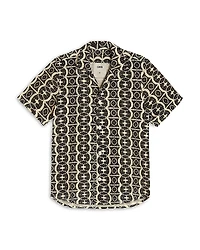 Oas Hypnotise Cuba Cotton Terry Relaxed Fit Button Down Shirt