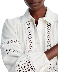 Lace Button Up Shirt - Exclusive