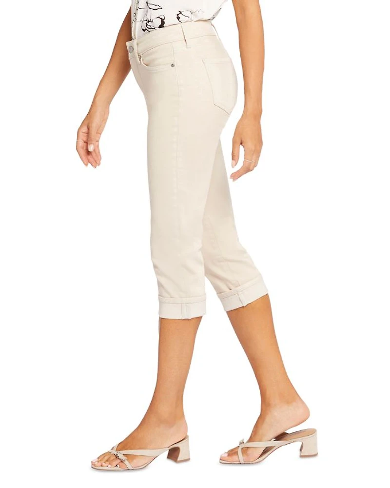 Marilyn Cuffed Cropped Straight Leg Jeans Feather