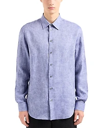 Emporio Armani Regular Fit Linen Chambray Sport Shirt