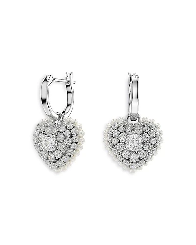 Idyllia Huggie Heart Drop Earrings