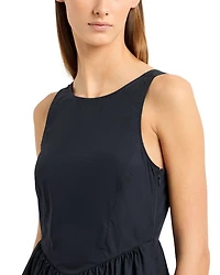 Sleeveless Gathered Cotton Maxi Dress