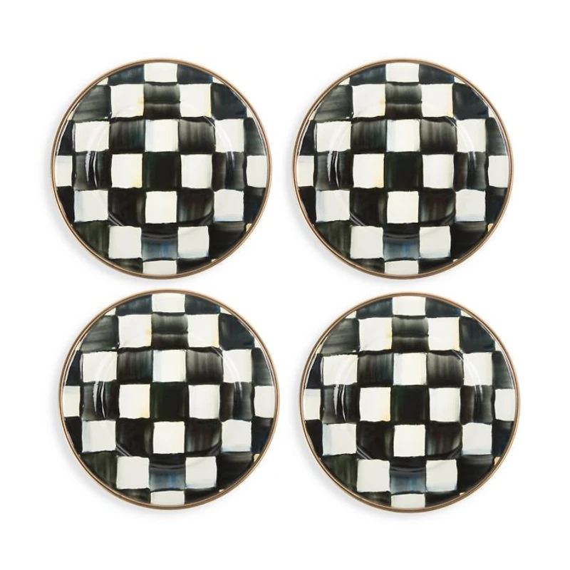 Courtly Check Appetizer Plates, Set of 4