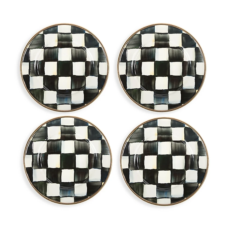 MacKenzie-Childs Courtly Check Appetizer Plates, Set of 4