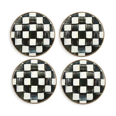 MacKenzie-Childs Courtly Check Appetizer Plates, Set of 4