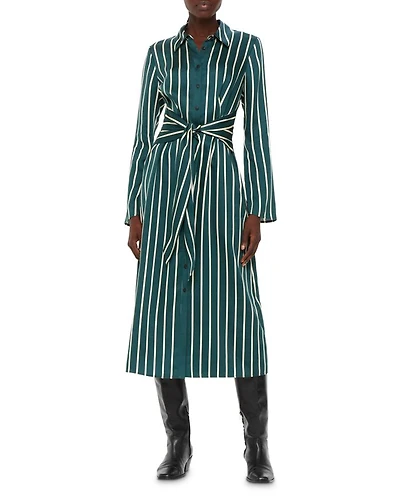 Striped Midi Shirt Dress