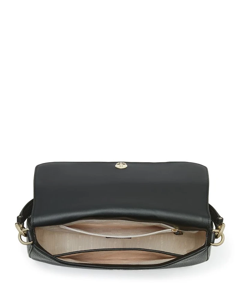 Hudson Pebbled Leather Flap Shoulder Bag