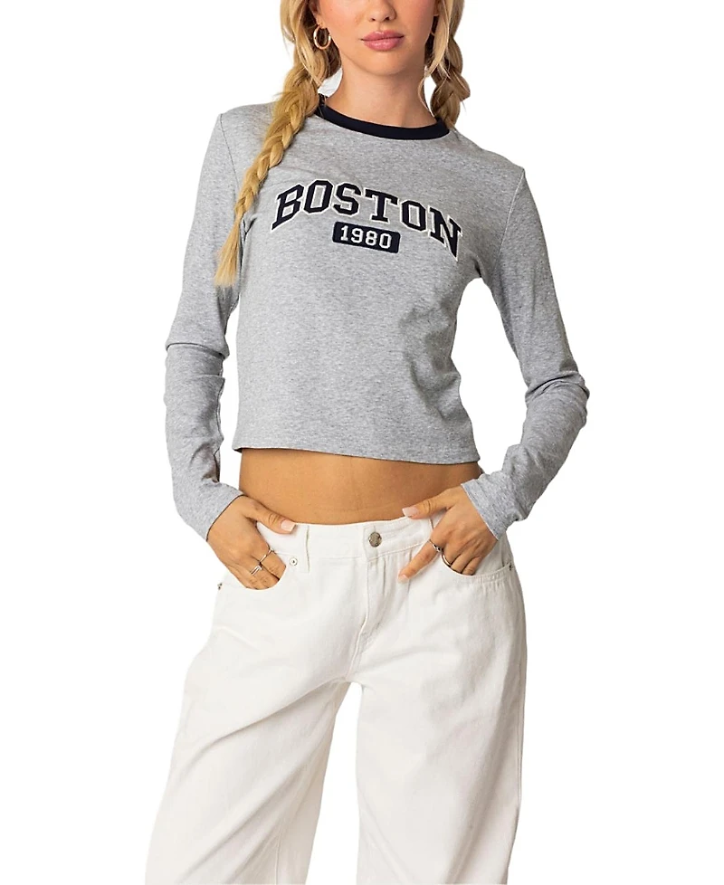 Edikted Boston Long Sleeve T Shirt