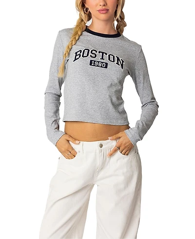 Edikted Boston Long Sleeve T Shirt