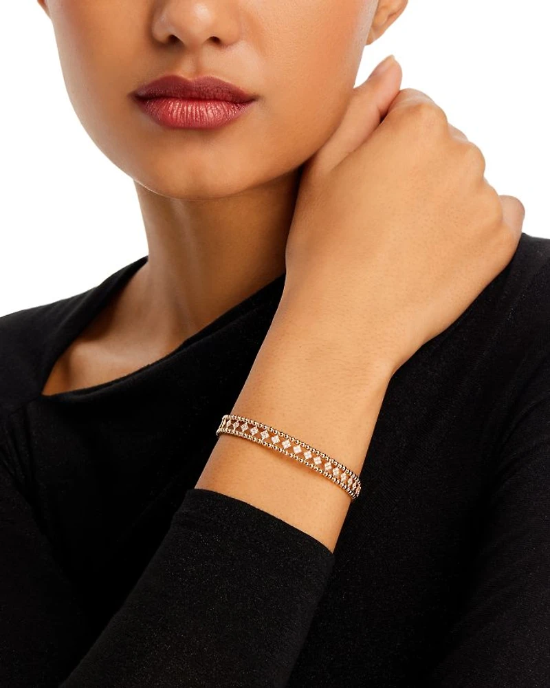 Diamond Openwork Bangle Bracelet in 14K Yellow Gold, 0.50 tcw