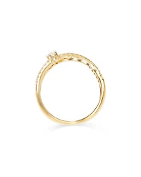 Diamond Crossover Ring in 14K Yellow Gold