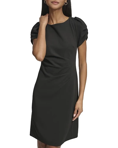 Ruched Sleeve Sheath Dress