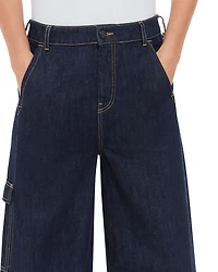 Cargo Wide Leg Jeans Dark Denim