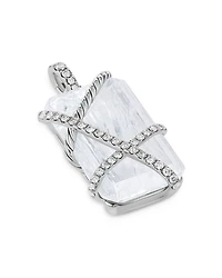 Cable Wrap Amulet in Sterling Silver with Crystal & Diamonds, 0.92 tcw