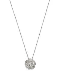 Bloomingdale's Fine Collection Diamond Round & Baguette Flower Pendant Necklace