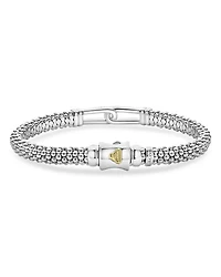 18K Yellow Gold & Sterling Silver Caviar Lux Diamond Interlocking Loop Bead Clip Bracelet - Exclusive
