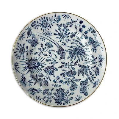 Mottahedeh Sacred Bird & Butterfly Blue Bread and Butter Plate