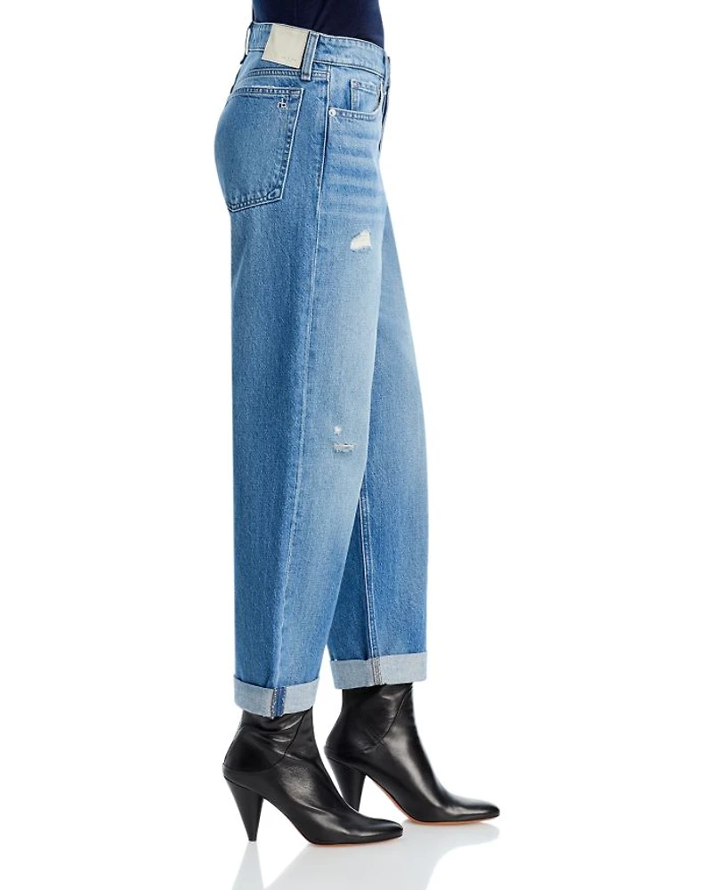 Dre Low-Rise Cuffed Baggy Jeans Meyer