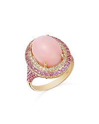 Bloomingdale's Fine Collection Pink Opal, Pink Sapphire & Diamond Statement Ring