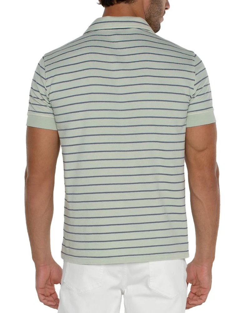 Striped Short Sleeve Polo Shirt