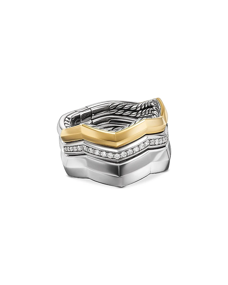 David Yurman Stax Zig Zag Three Row Ring