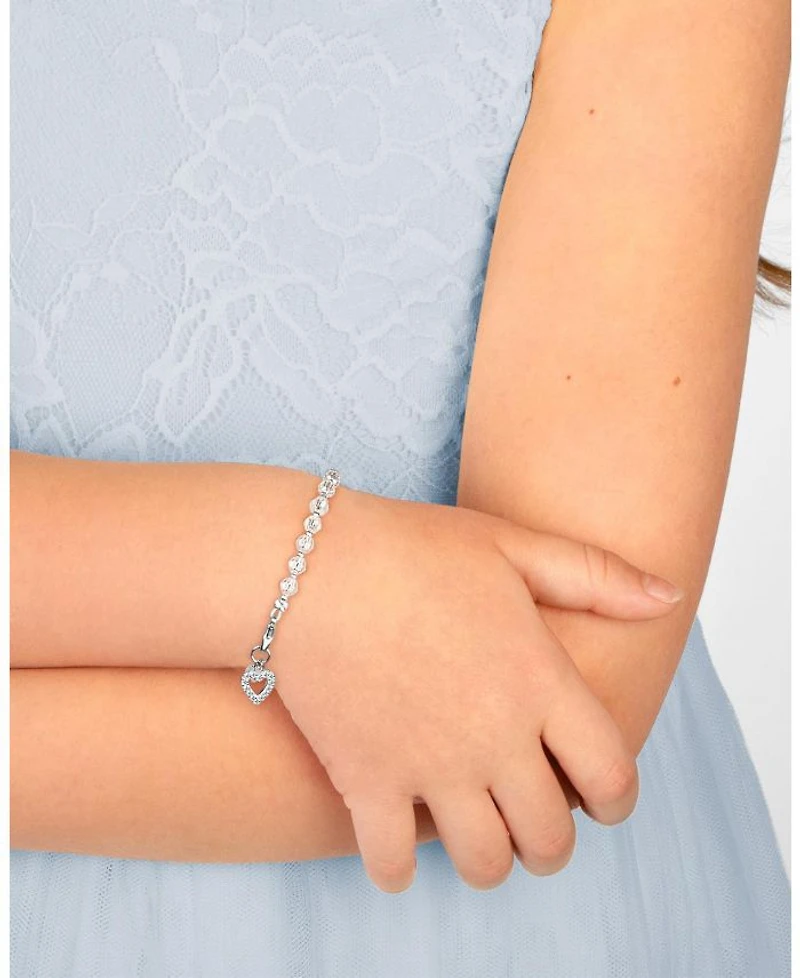 Children's Sterling Silver Birthstone Crystal Bracelet Girls' 6.25"