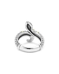 18K Yellow Gold & Sterling Silver Rare Wonders Caviar Bead Snake Ring