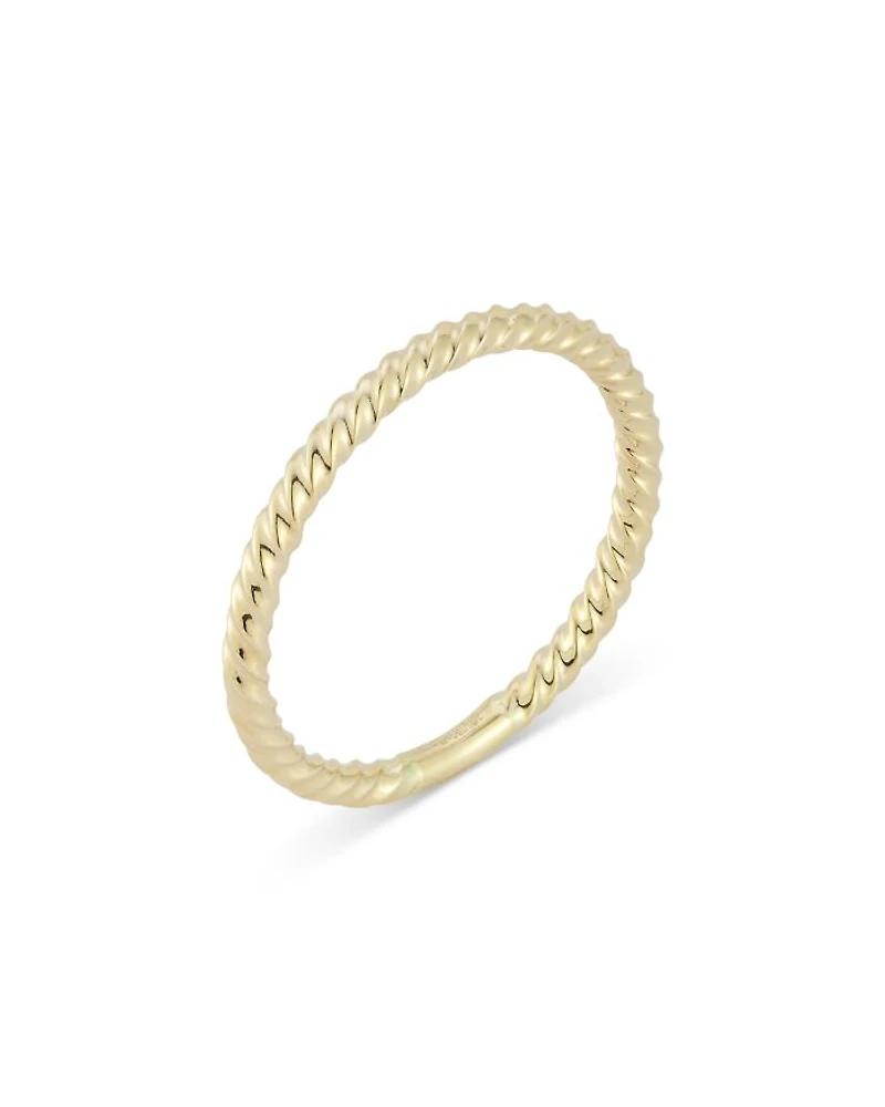14K Yellow Gold Twist Narrow Band