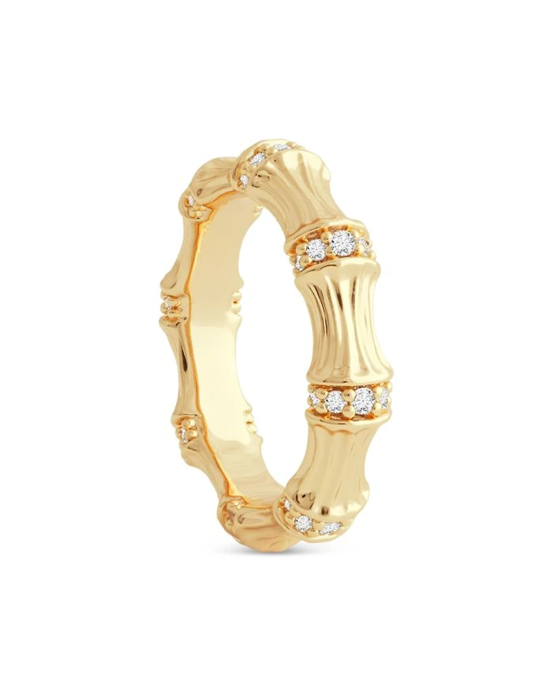 Sculpted Bamboo Ring 18K Gold Plated