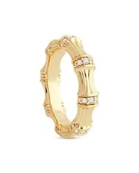 Sculpted Bamboo Ring 18K Gold Plated