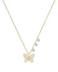 Meira T 14K Yellow Gold Diamond Butterfly Necklace, 18