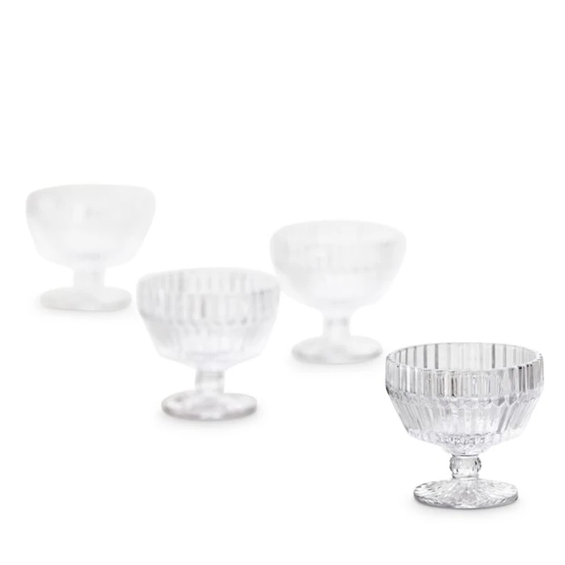 Archie Clear Coupe Footed Dessert Bowl, Set of 4