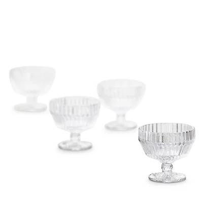 Archie Clear Coupe Footed Dessert Bowl, Set of 4