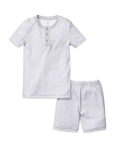 Petite Plume Unisex Pima Cotton Striped Short Set - Little Kid, Big Kid