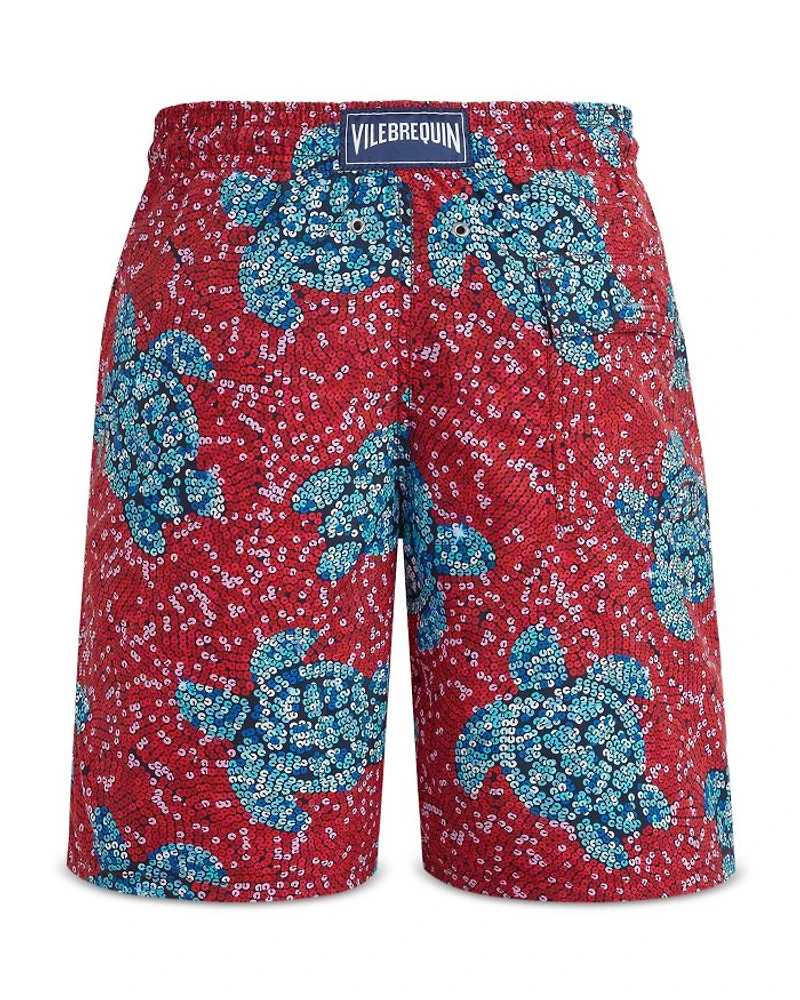 Okoa Oko Turtle Sequin 7.5" Inseam Swim Trunks