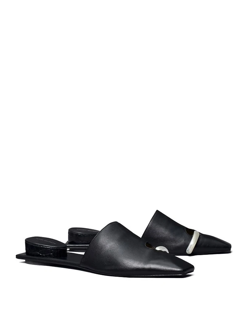 Women's Pierced Leather Mules