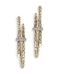 John Hardy 14K Yellow Gold Spear Diamond Coil Hoop Earrings
