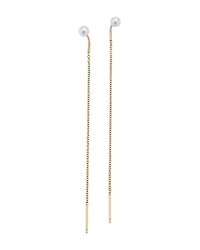 Zoe Chicco 14K Yellow Gold Cultured Freshwater Pearl Long Chain Threader Earrings