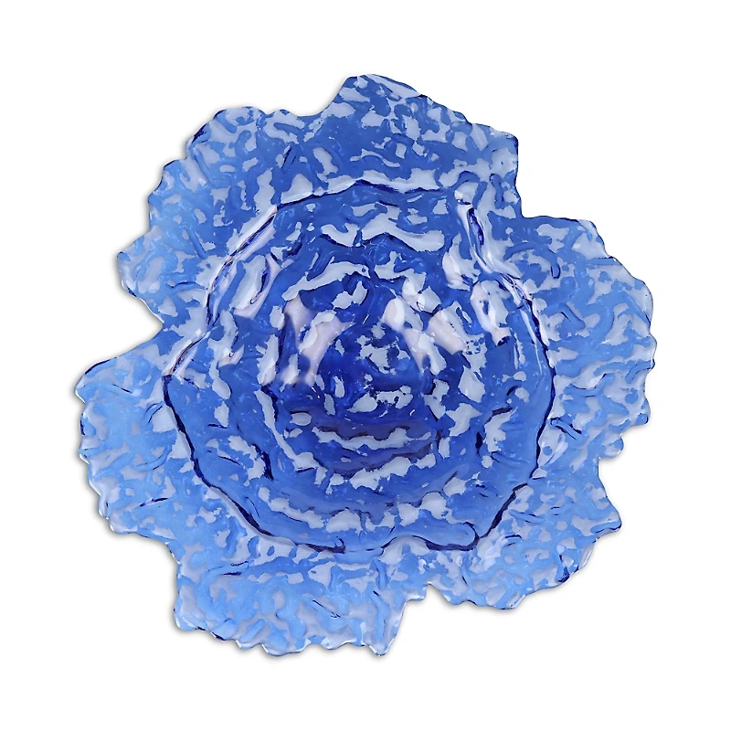 Vietri Ostrica Glass Blue Centerpiece
