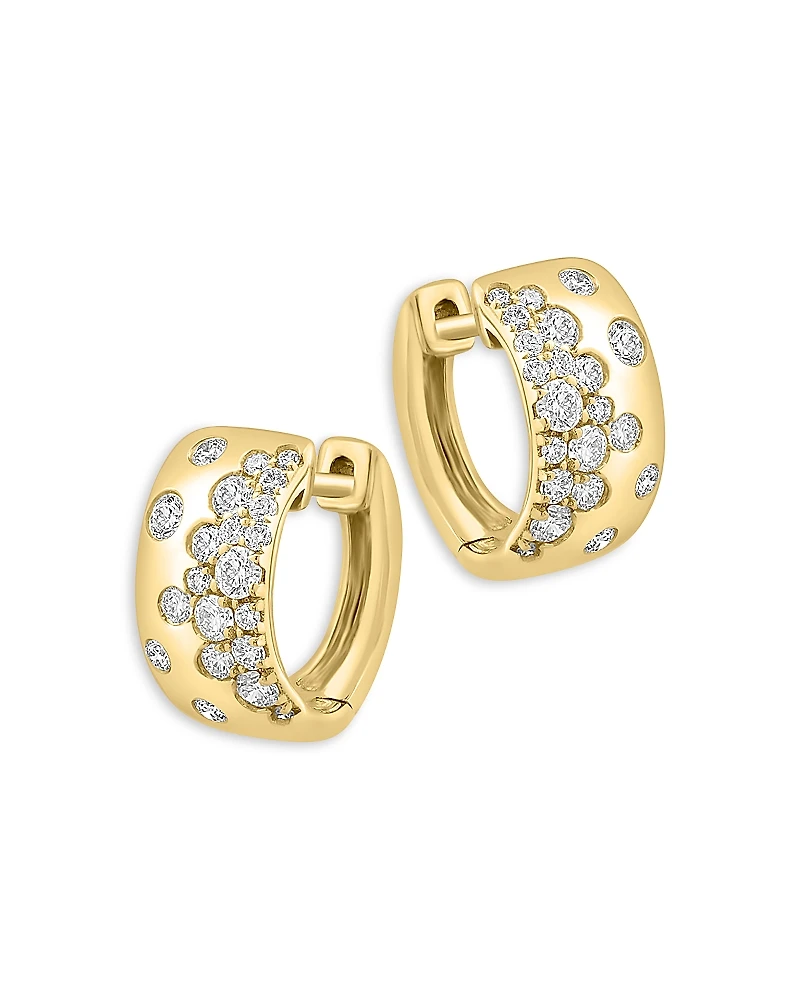 Bloomingdale's Fine Collection Scattered Diamond Huggie Hoop Earrings