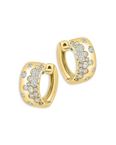 Bloomingdale's Fine Collection Scattered Diamond Huggie Hoop Earrings